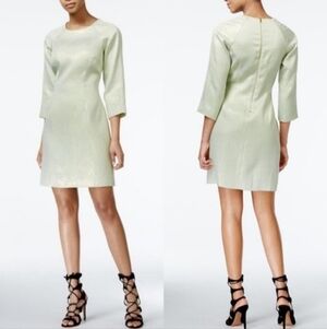 NWT Rachel Roy Mint Green Iridescent Textured/Metallic Sheath Dress